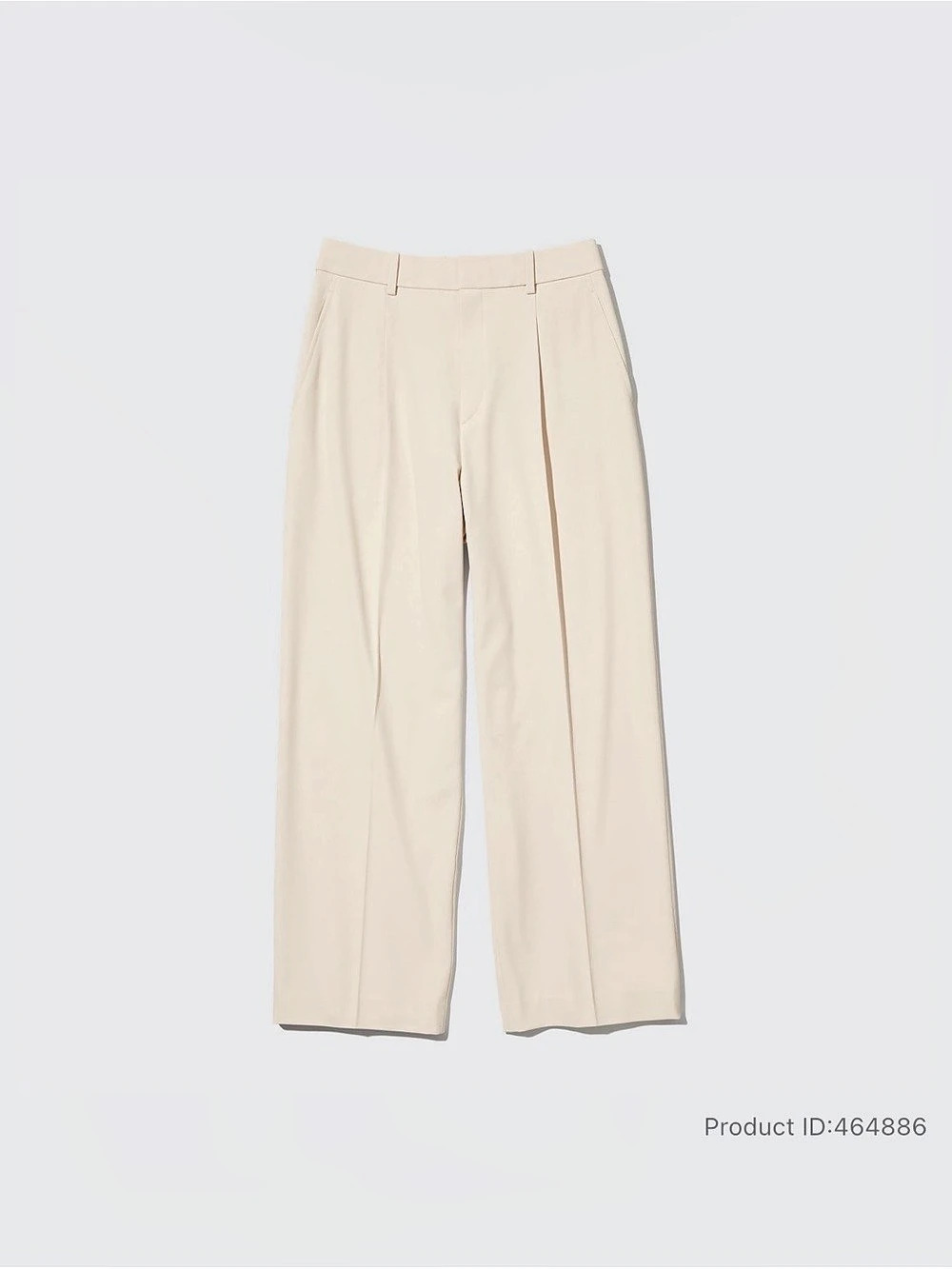 Uniqlo Women’s Cream Pleated Wide Leg Pants